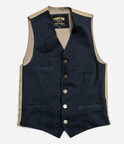 The “Auguste” navy jacket with light khaki back (5 buttons)