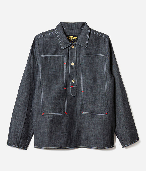 The “Arromanches” dark chambray denim shirt