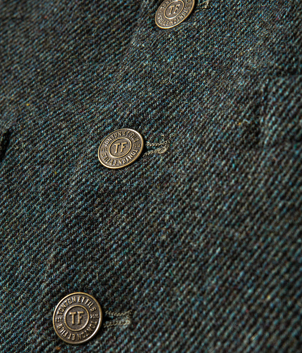 The “Auguste” wool Jacquard jacket in gray light khaki back