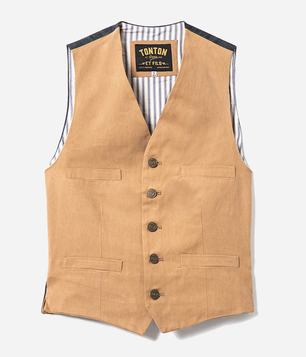 The “Auguste” light khaki denim twill jacket