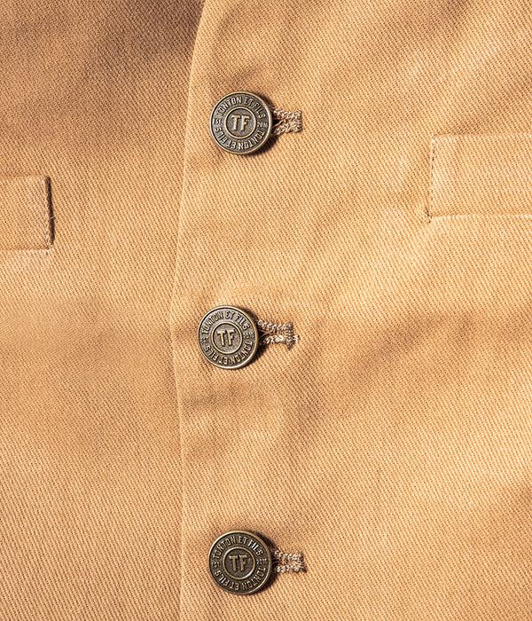 The “Auguste” light khaki denim twill jacket