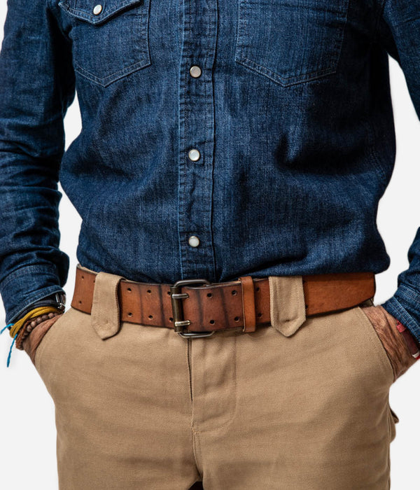 Tontons et Fils - Pantalon "Pant 001" - Coloris tan - Zoom sur la taille