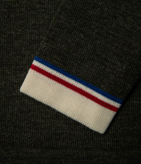 Tonton et Fils - Le pull Ouessant - Kaki écru - Tricoté en France - Zoom sur le poignet
