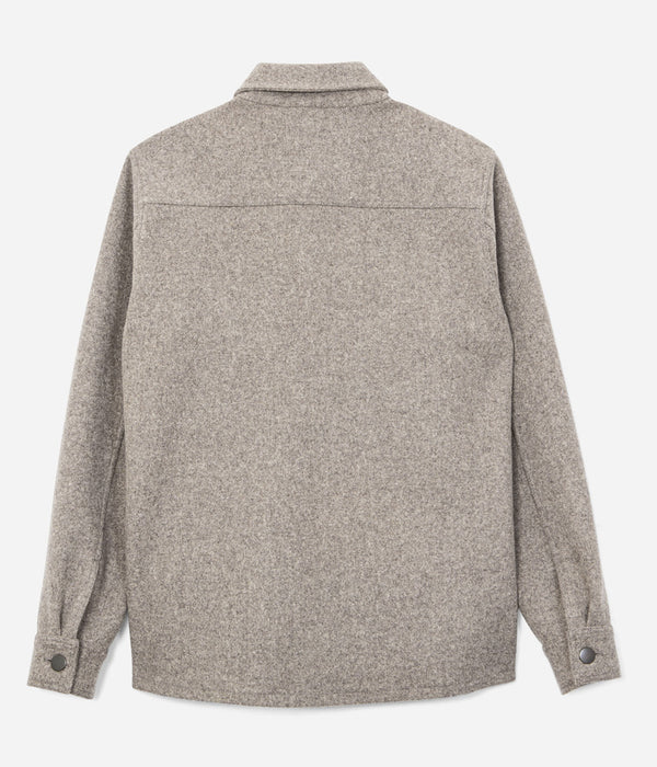 La sur-chemise homme «Émile» laine vierge beige - Vue de dos
