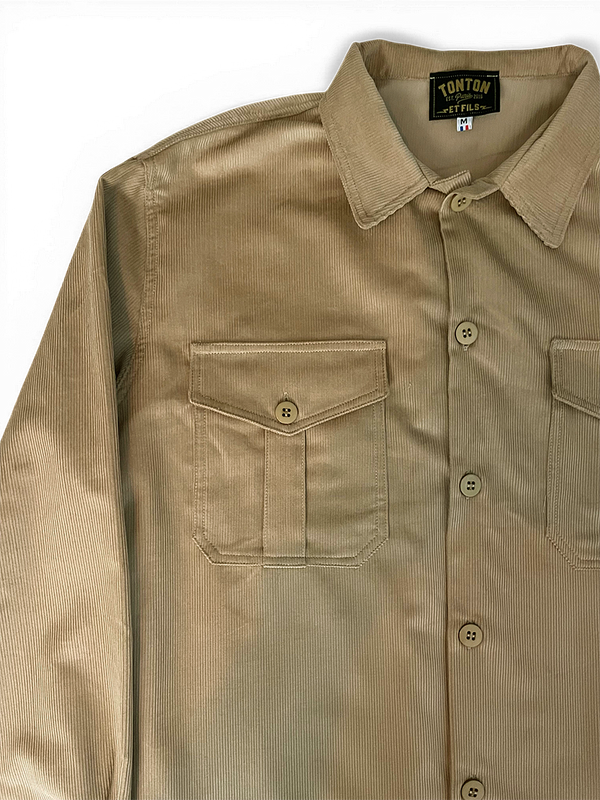 La chemise « AF » velours beige