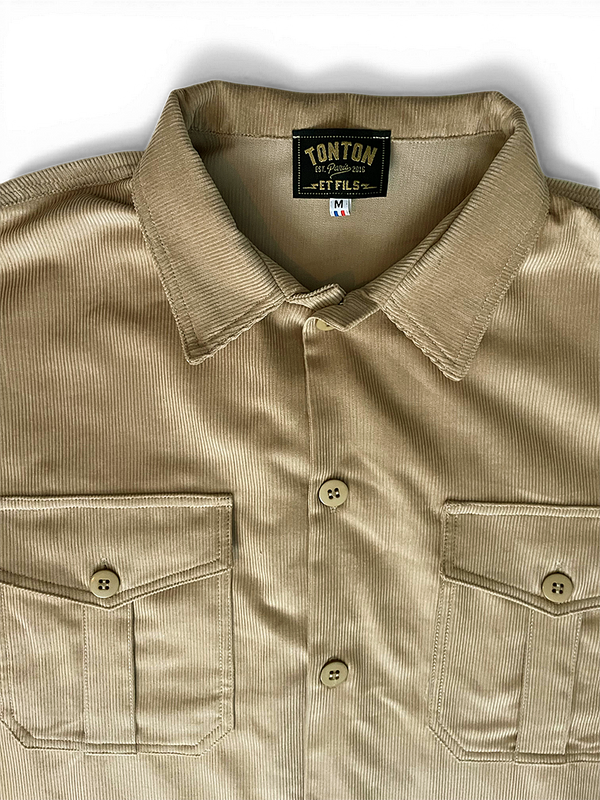 La chemise « AF » velours beige