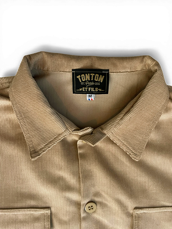 La chemise « AF » velours beige