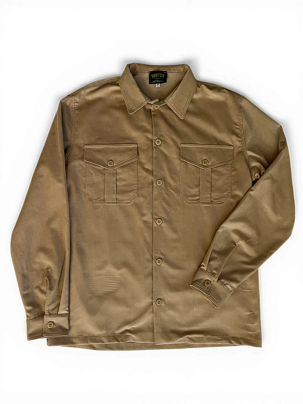 La chemise « AF » velours beige