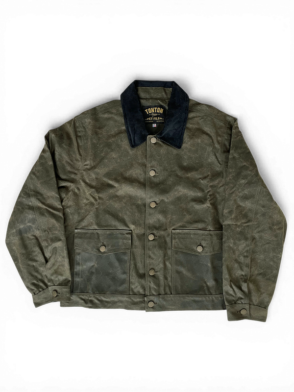 Le blouson «Monterey II » canvas waxé kaki et doublure polycoton