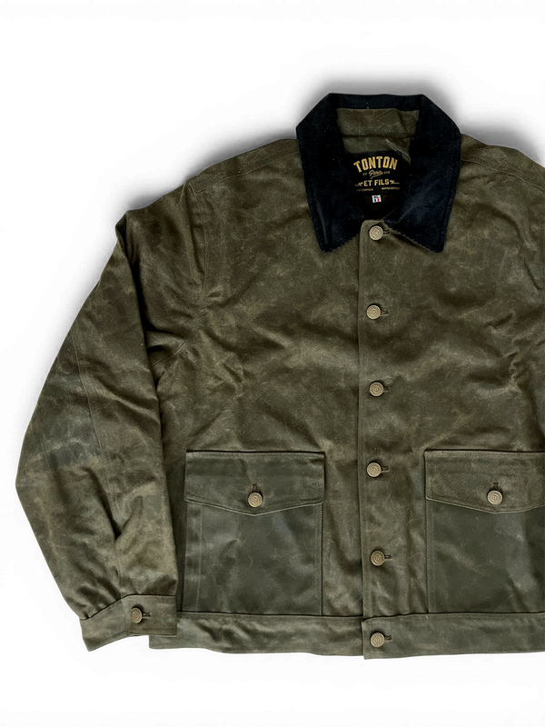 Le blouson «Monterey II » canvas waxé kaki et doublure polycoton