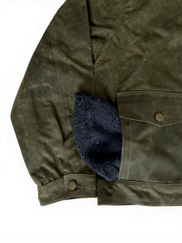 Le blouson «Monterey II » canvas waxé kaki et doublure polycoton