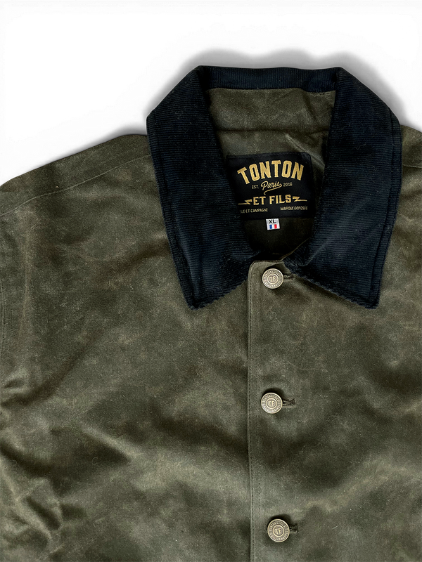 Le blouson «Monterey II » canvas waxé kaki et doublure polycoton