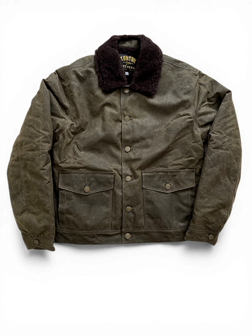 Le blouson « Monterey II » waxé kaki doublé laine