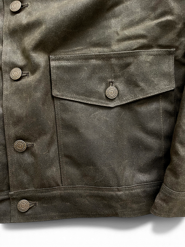 Le blouson « Monterey II » waxé kaki doublé laine