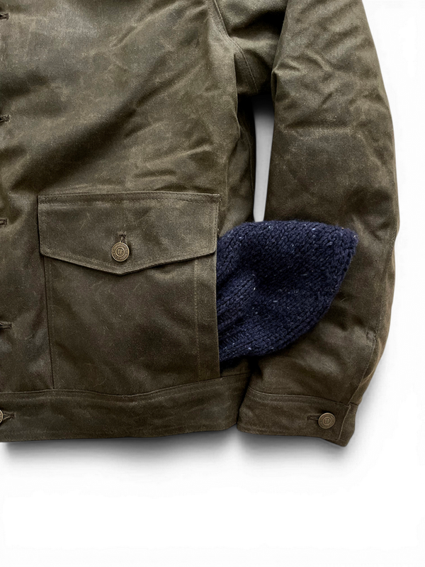 Le blouson « Monterey II » waxé kaki doublé laine