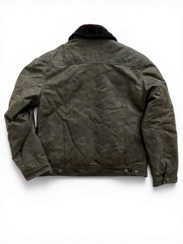 Le blouson « Monterey II » waxé kaki doublé laine