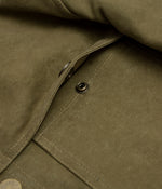 Tonton et Fils - La veste homme «Achille» canvas kaki stonewashed - Fabriquée en France - Zoom sur la poche poitrine