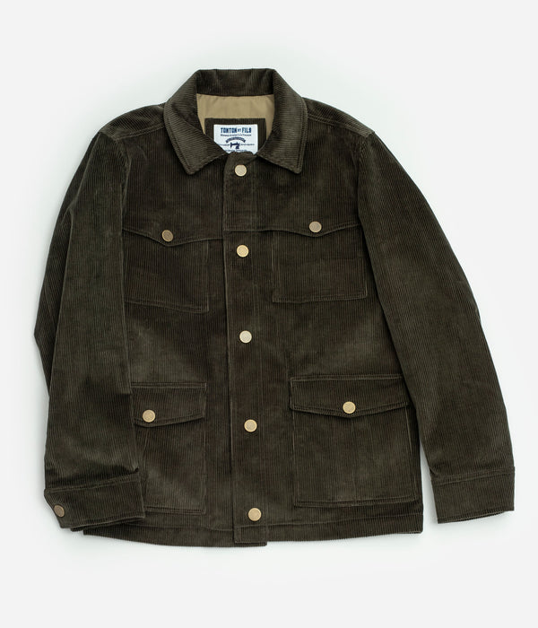 Tonton et Fils - La veste homme «Achille» velours olive - Fabriquée en France - Vue générale