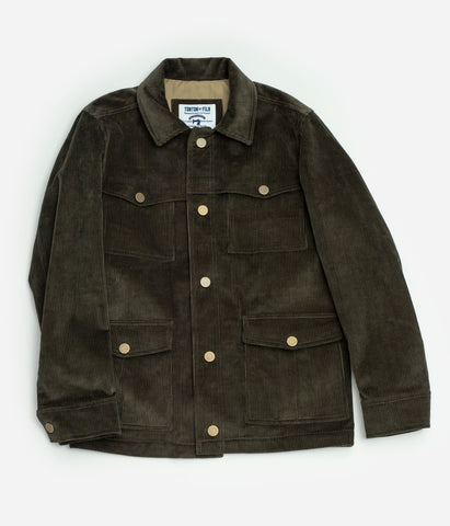 La veste «Achille» velours olive
