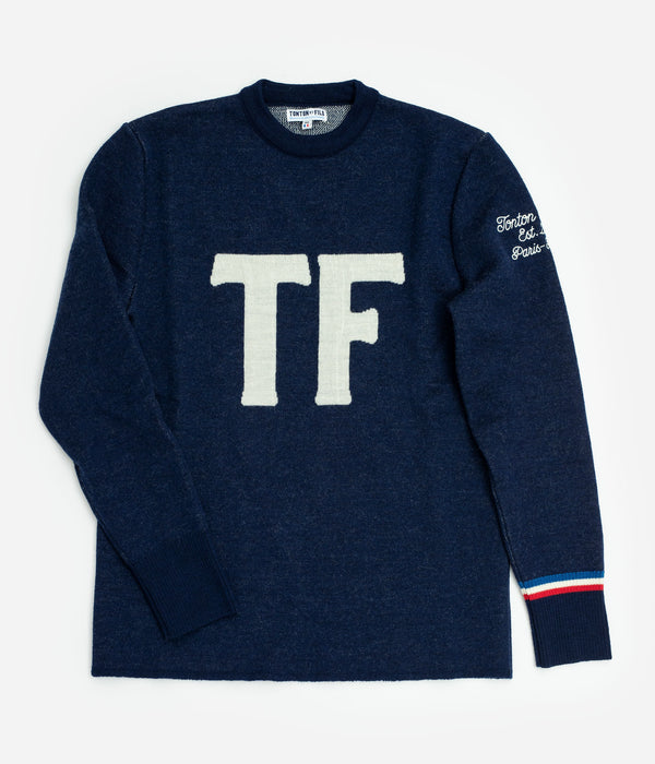 Tonton et Fils - Le pull homme «Molène» marine fabriqué en France - Vue générale