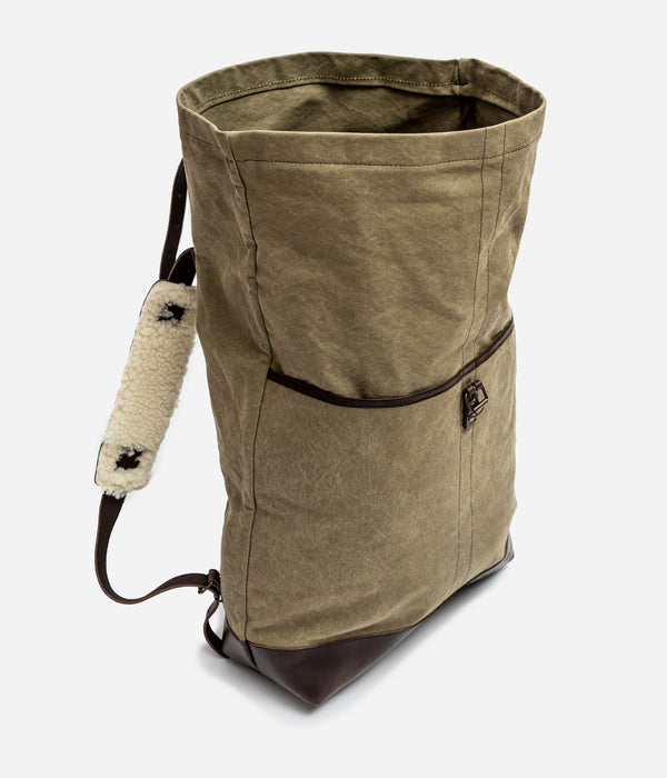 Tonton et Fils - Le sac à dos de «Tonton» kaki stonewashed - Vue générale ouvert