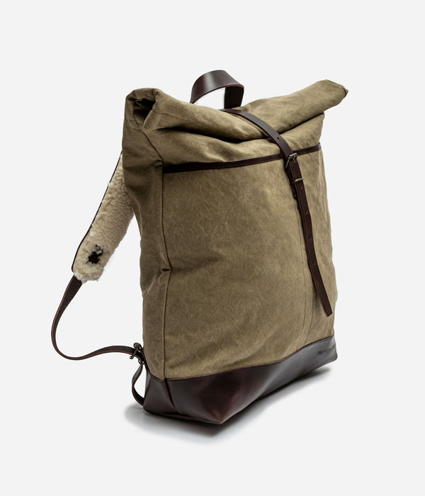 Tonton et Fils - Le sac à dos de «Tonton» kaki stonewashed - Vue face avant