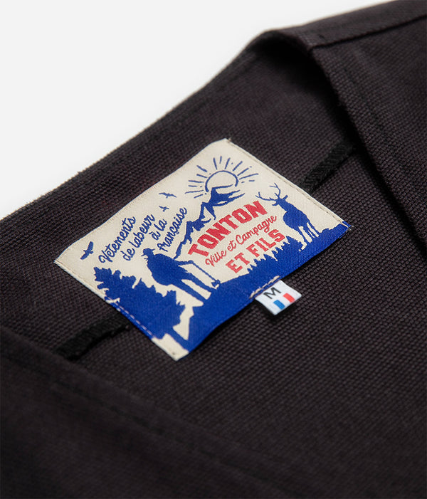 Tonton et Fils - Le gilet homme «Jeannot» marine fabriqué en France - Zoom sur l'encolure
