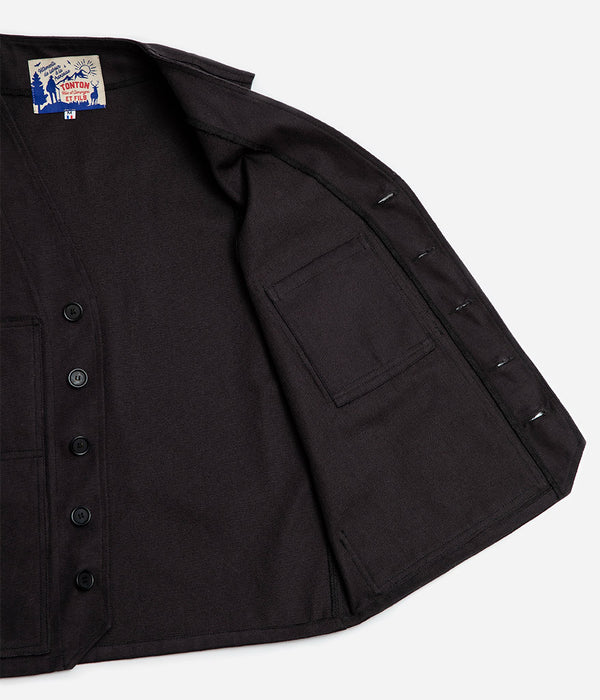 Tonton et Fils - Le gilet homme «Jeannot» marine fabriqué en France - Vue intérieure