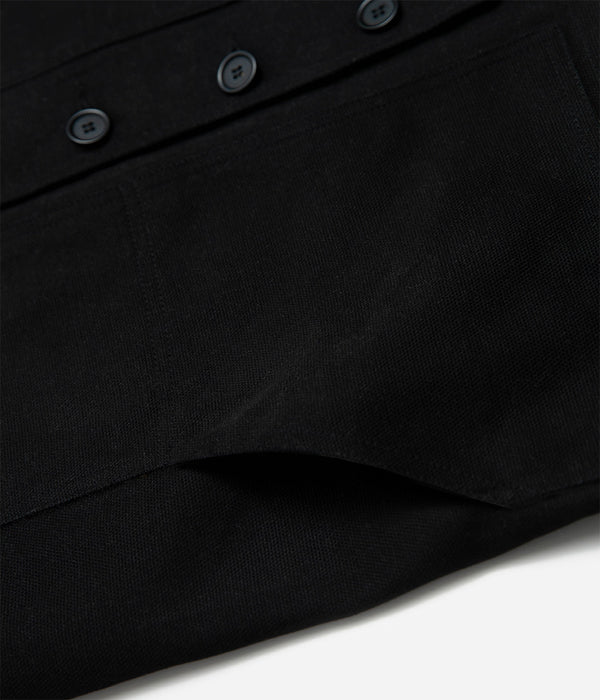 Tonton et Fils - Le gilet homme «Jeannot» noir fabriqué en France - Vue sur la boutonnière et la poche avant