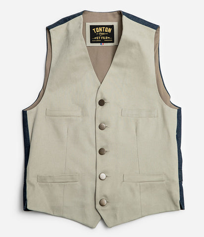 Le veston «Auguste» stone denim (5 boutons)