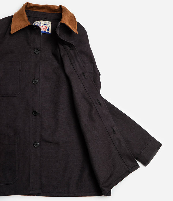Tonton et Fils - La veste homme «Besogne» canvas marine fabriquée en France - Vue sur la doublure intérieure