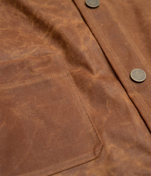 Tonton et Fils - La veste homme «Besogne» canvas waxée fabriquée en France - Vue sur la boutonnière