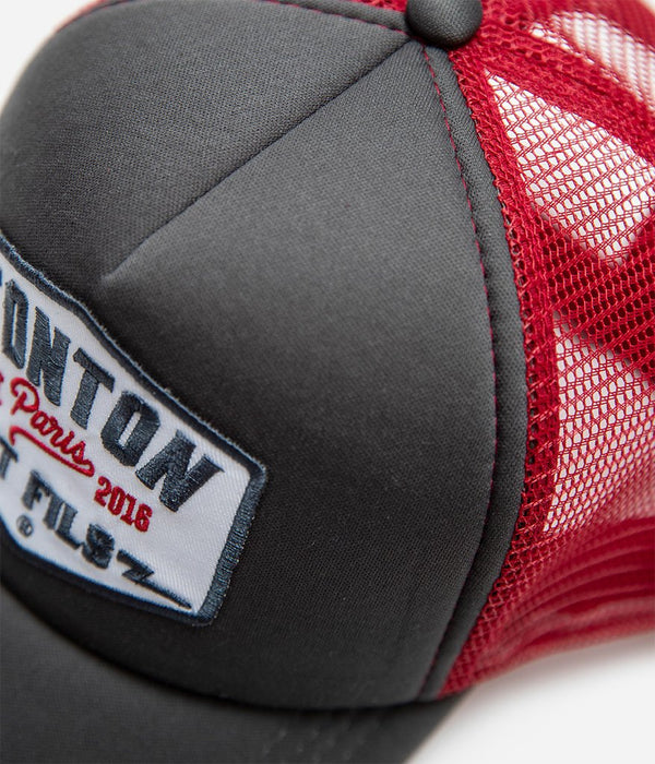 Tonton et Fils - Casquette "Trucker" - coloris Gris-Rouge - Vue sur le filet