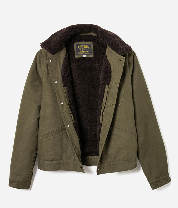 Le blouson « Monterey » Olive doublé laine