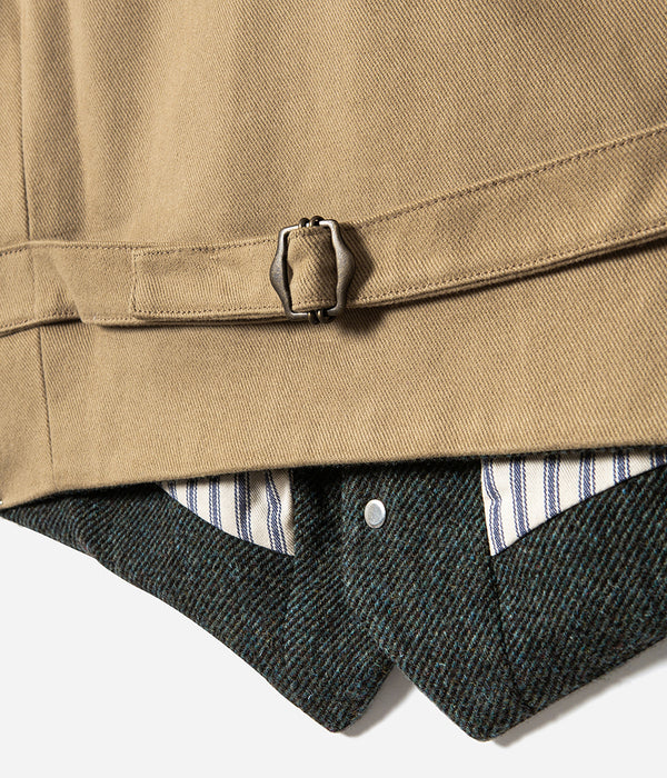 Le veston « Auguste » Laine Jacquard gris dos kaki clair