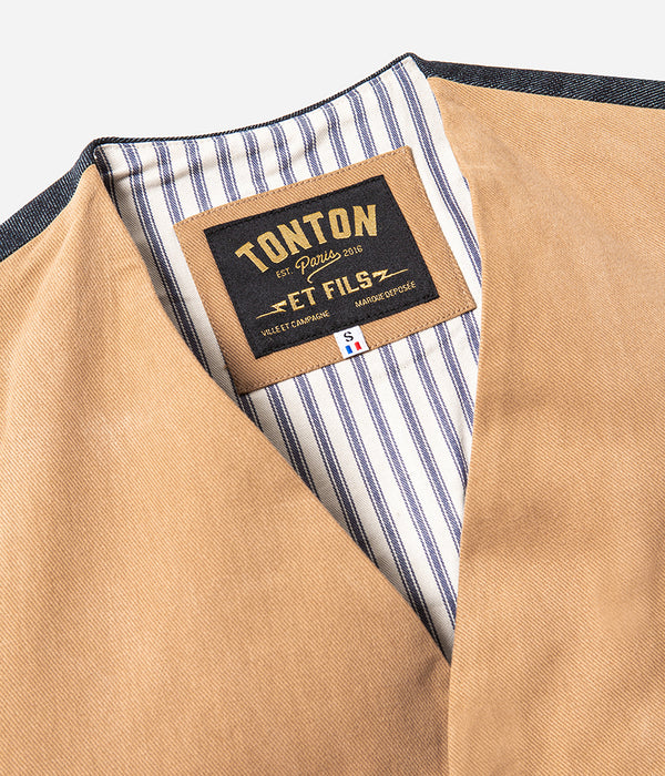 Le veston « Auguste » Twill kaki clair denim