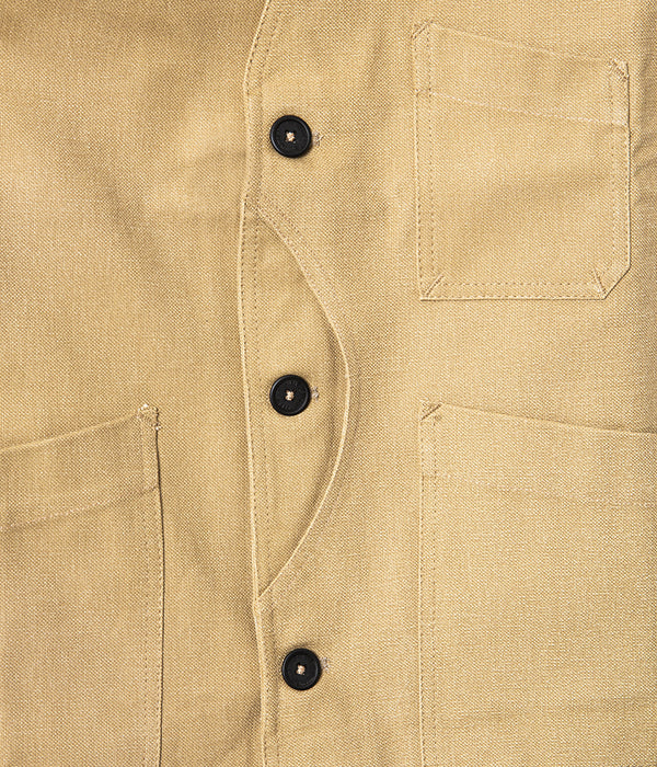 Le gilet « Belleville » moleskine tan