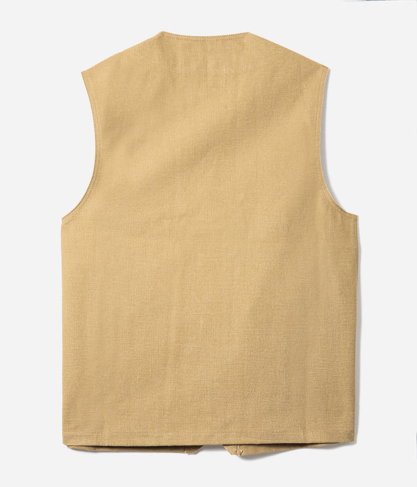 Le gilet « Belleville » moleskine tan