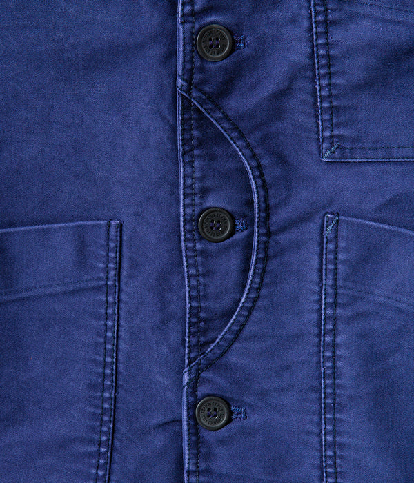 Le gilet « Belleville » moleskine bleu