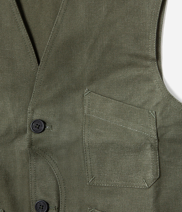 Le gilet « Belleville » canvas stonewashed kaki