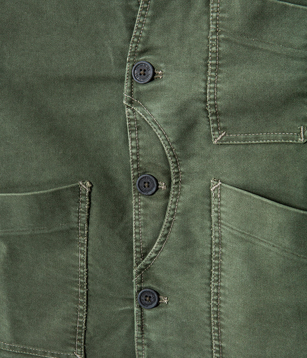 Le gilet « Belleville » moleskine kaki