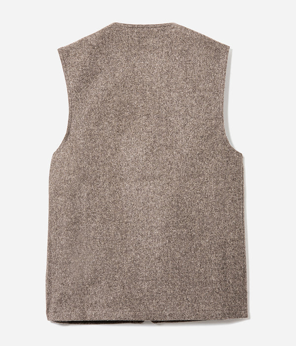 Le gilet « Jeannot » en laine naturelle marron