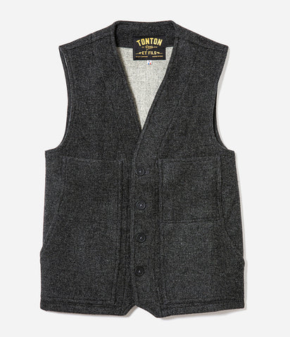 Le gilet « Jeannot » en laine gris