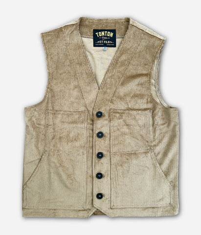 Gilet « Jeannot » velours beige