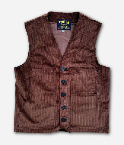 Gilet « Jeannot » velours brun