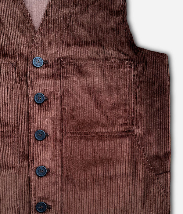 Gilet « Jeannot » velours brun