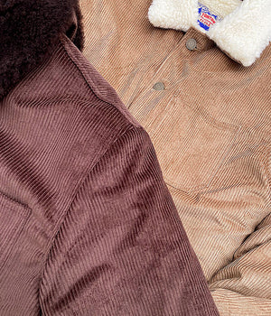 Le blouson « Monterey » velours brun doublé laine