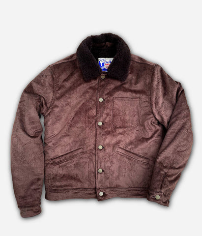 Le blouson « Monterey » velours brun doublé laine