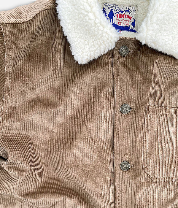 Le blouson « Monterey » velours beige doublé laine