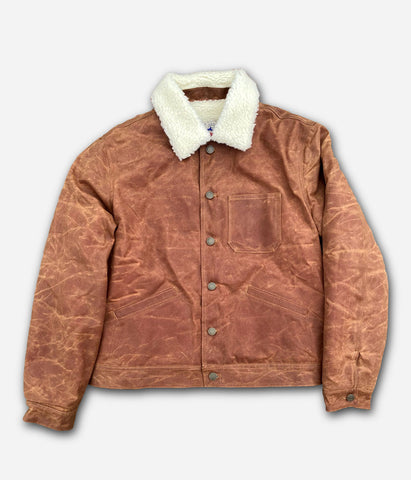 Le blouson « Monterey » waxé camel doublé laine